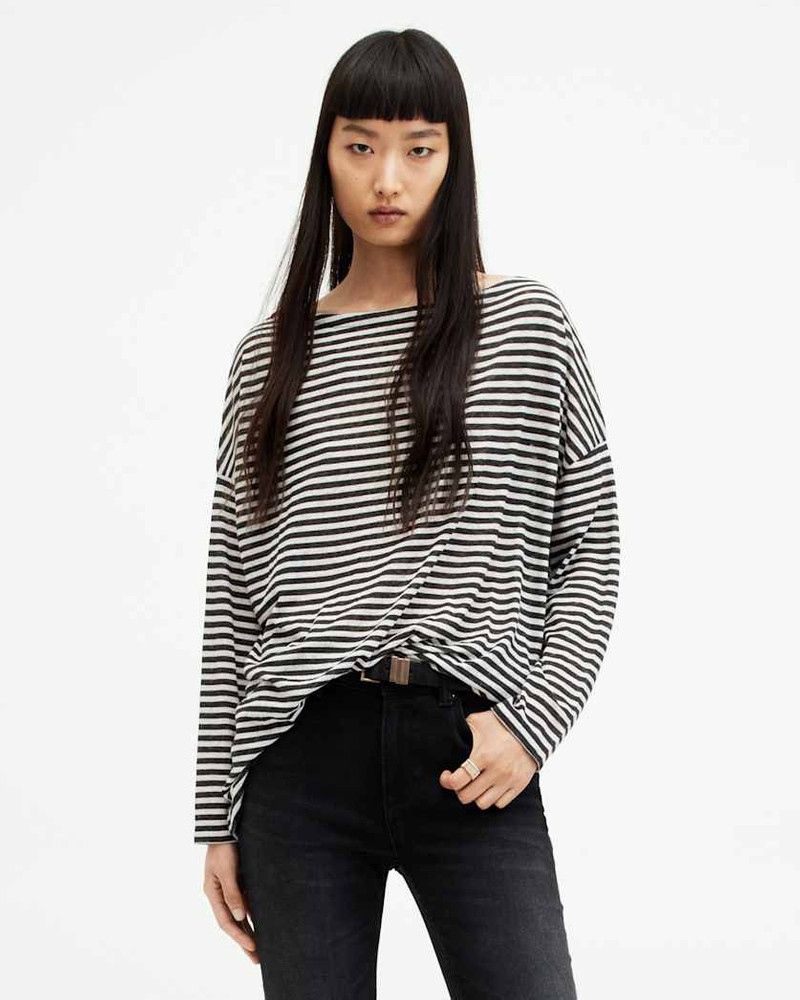 ALLSAINTS RITA OVERSIZED STRIPED T-SHIRT outlook