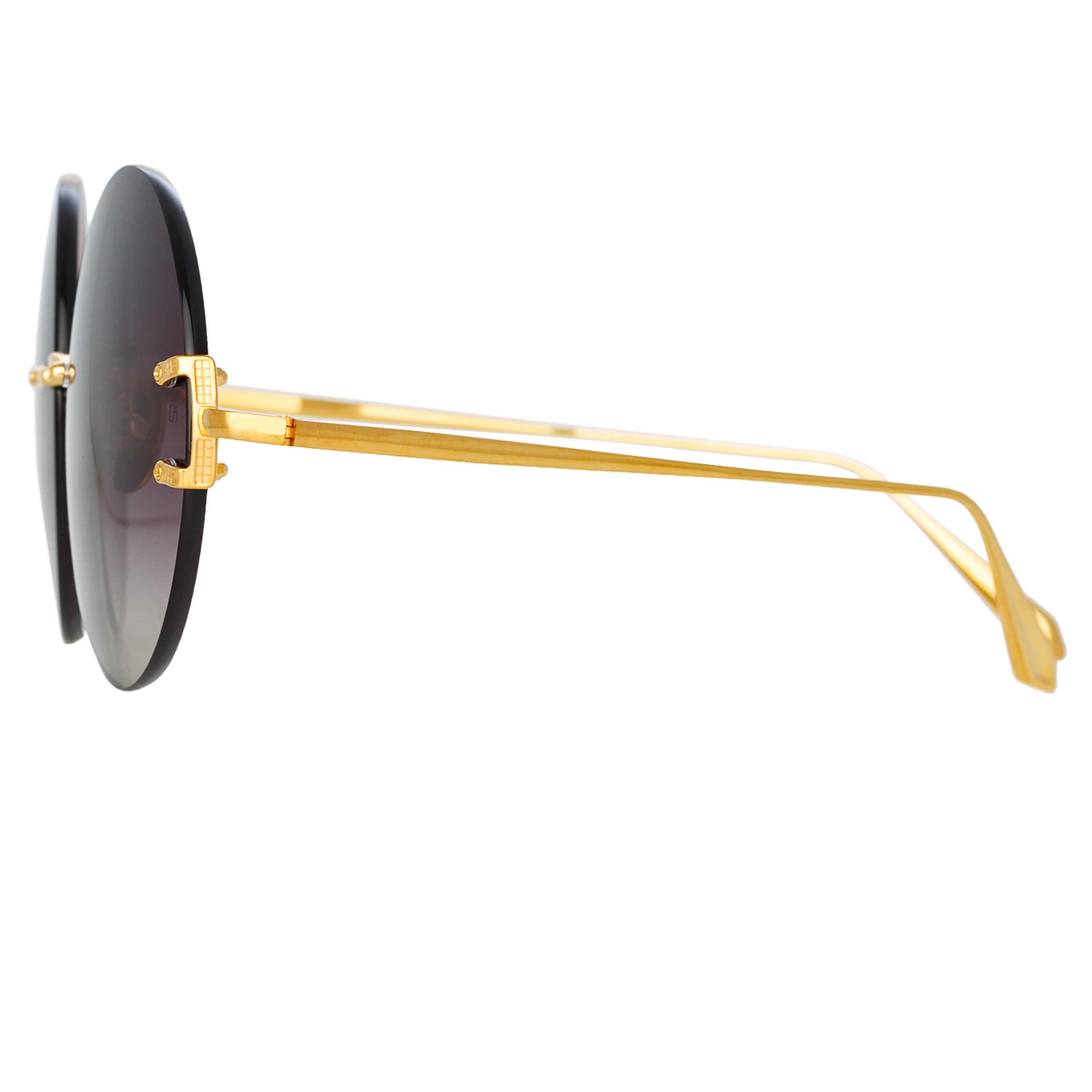 LOTUS ROUND SUNGLASSES IN YELLOW GOLD - 3