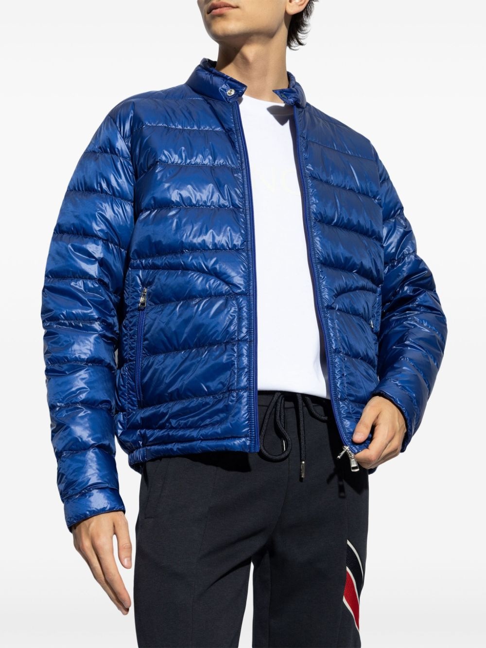 metallic finish down jacket - 3