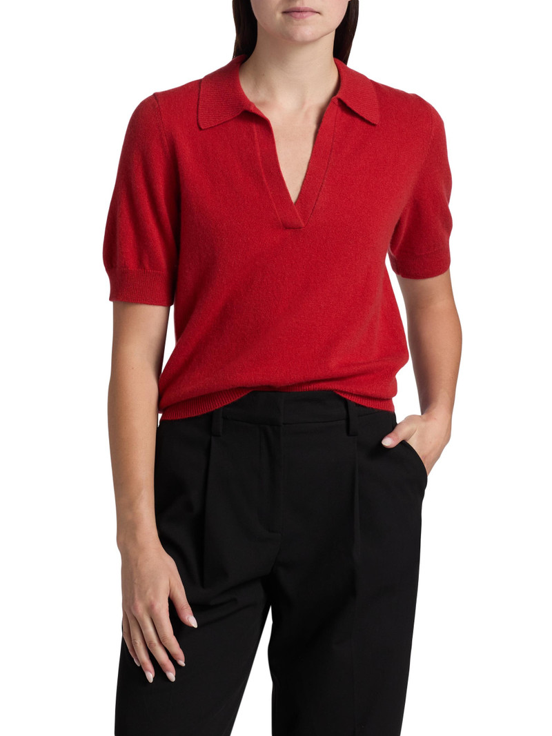 Women's Louise Cashmere Polo Sweater - Sundried Tomato 3