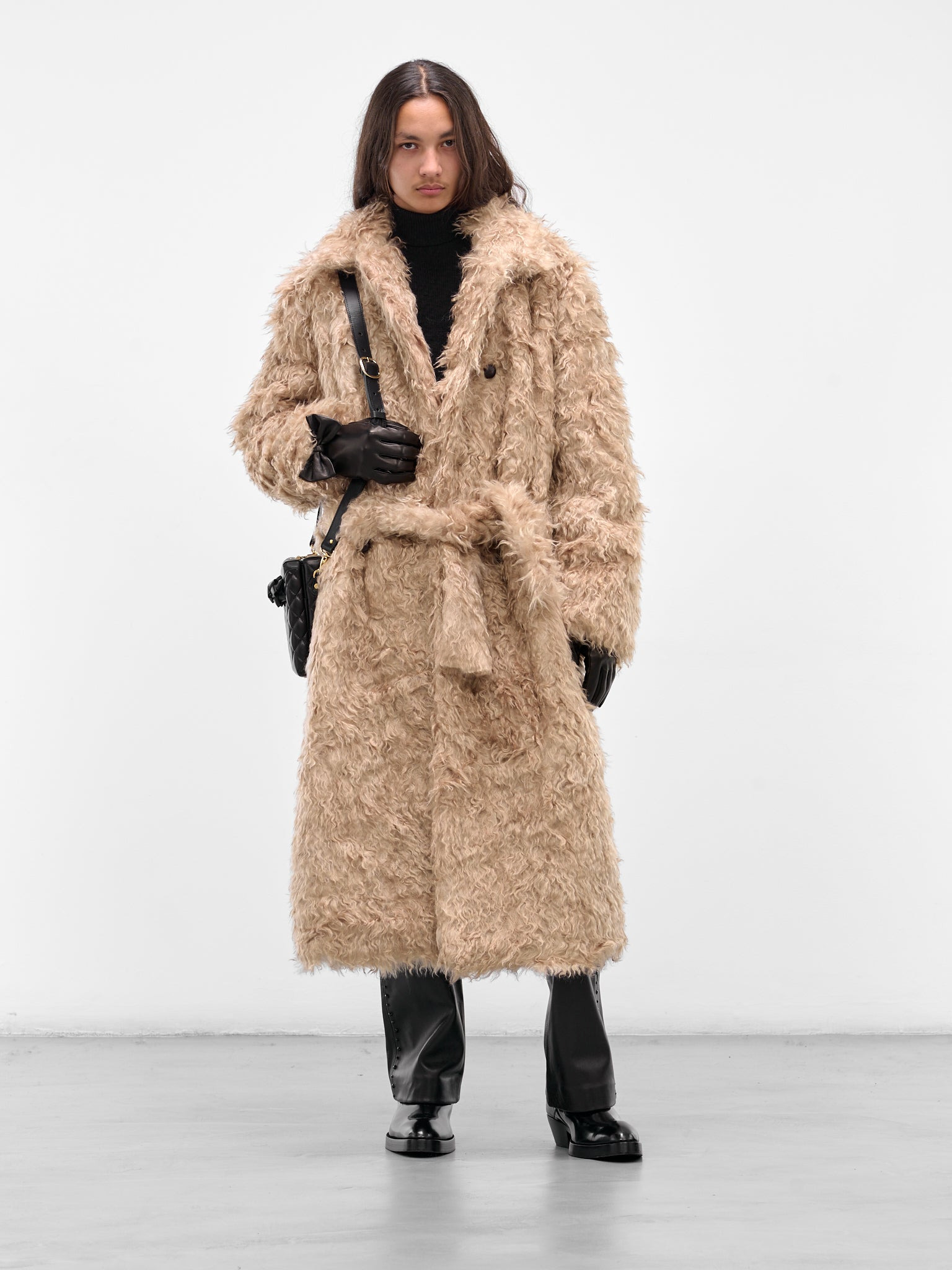 Beige Astrakan Fur Coat - 6