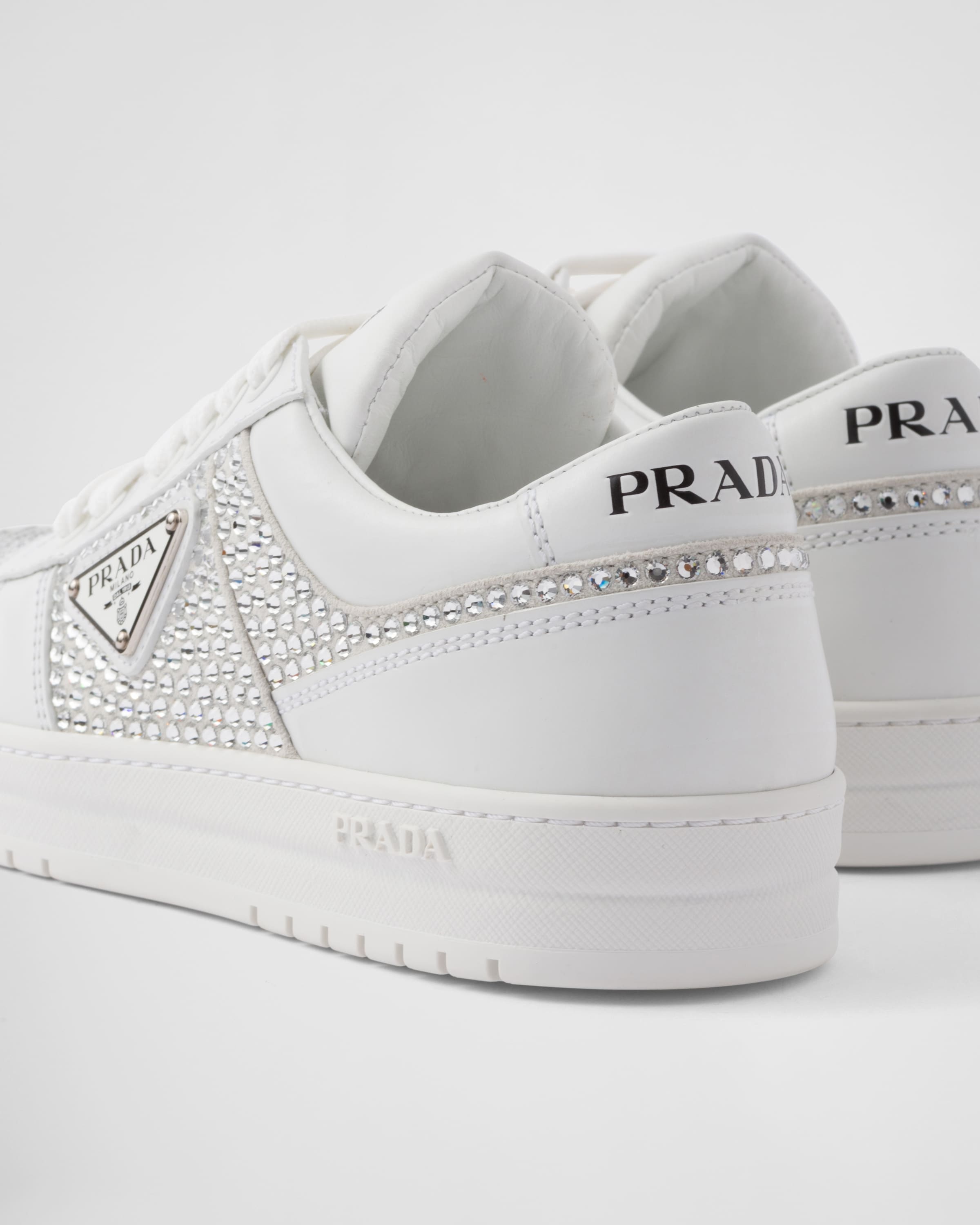 Prada＊Leather sneakers with crystals レザースニーカー＊送込 Prada Leather sneakers with crystals | REVERSIBLE