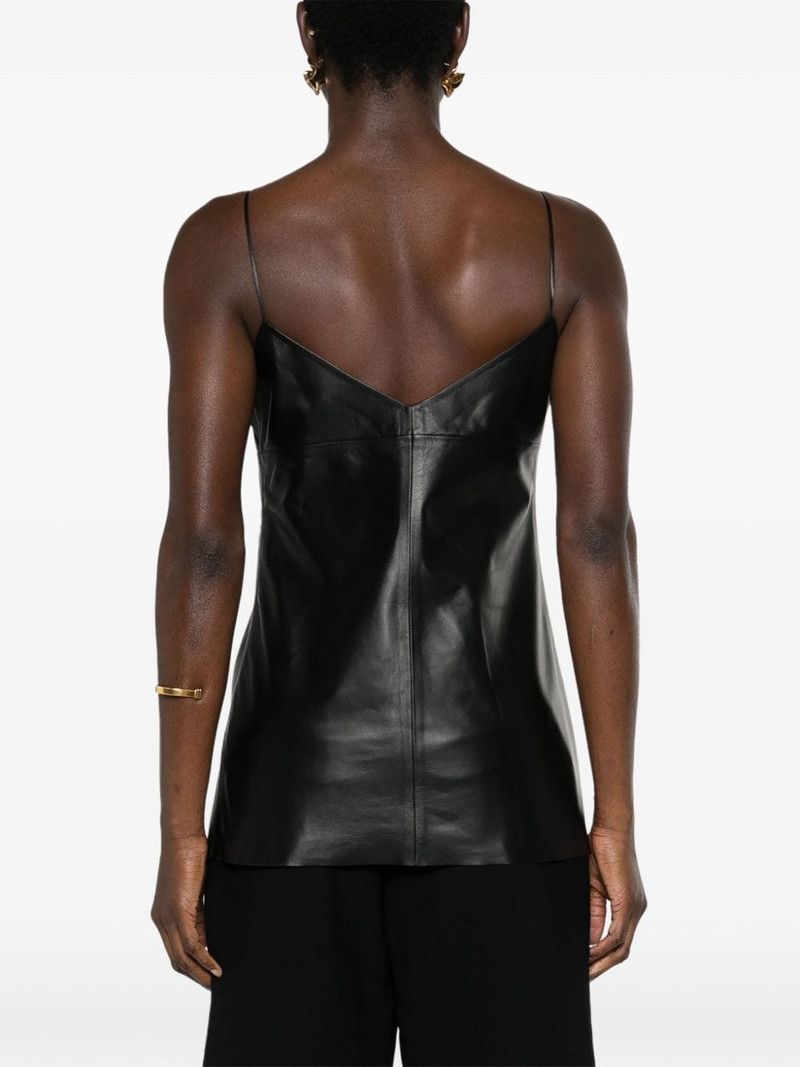 panelled leather tank top 4