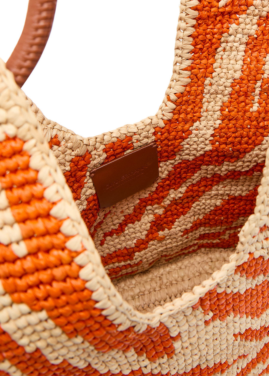 Zimmermann Goldentime Zebra Raffia Tote - 4
