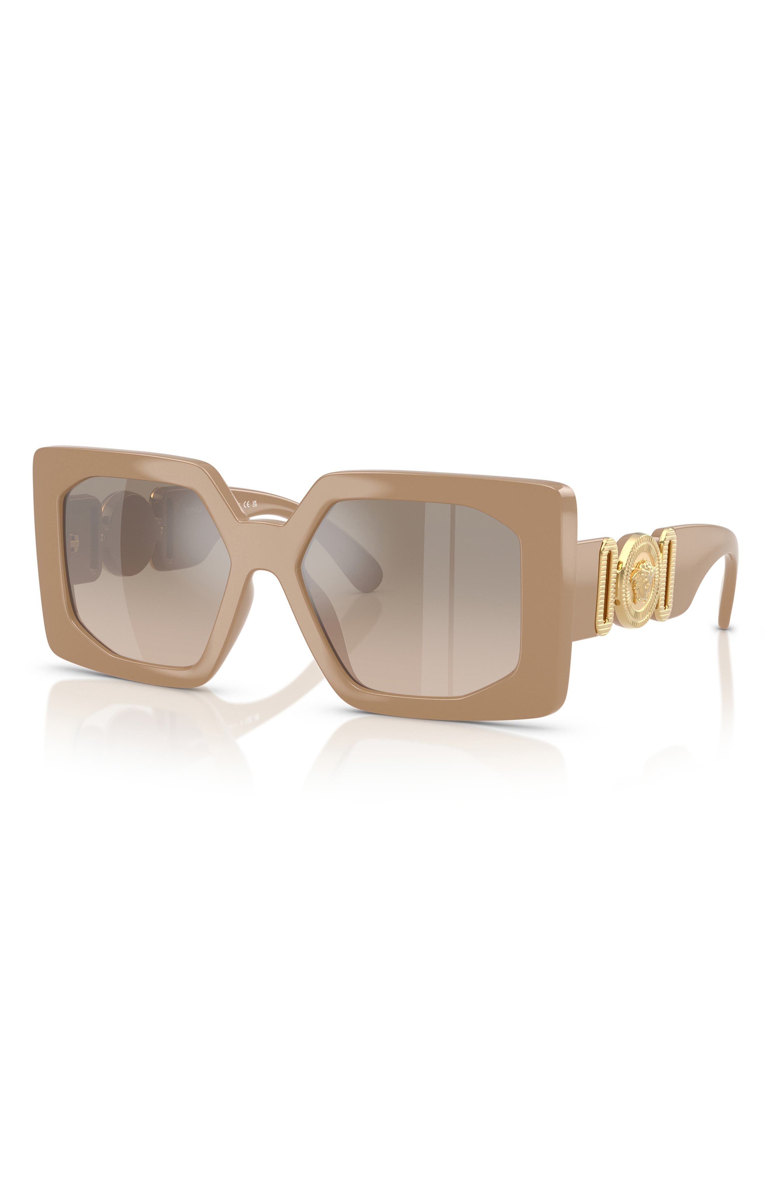 Versace 55mm Square Sunglasses in Beige at Nordstrom - 2
