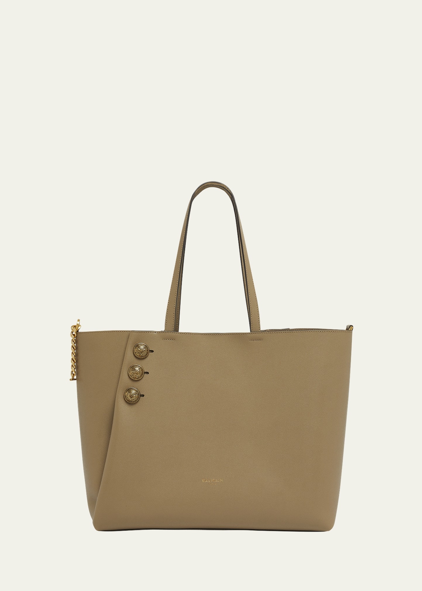 Embleme Shopper Tote Bag in Grained Leather - 1