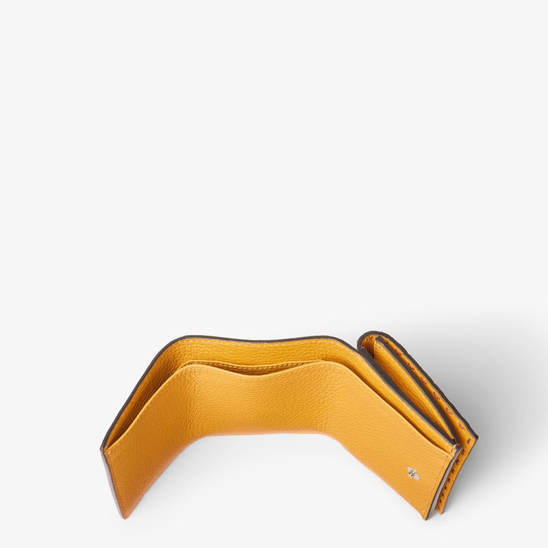 FENDI Selleria Wallet Tan-color and sunflower yellow Selleria tri-fold wallet with 60 hand-sewn stitches outlook