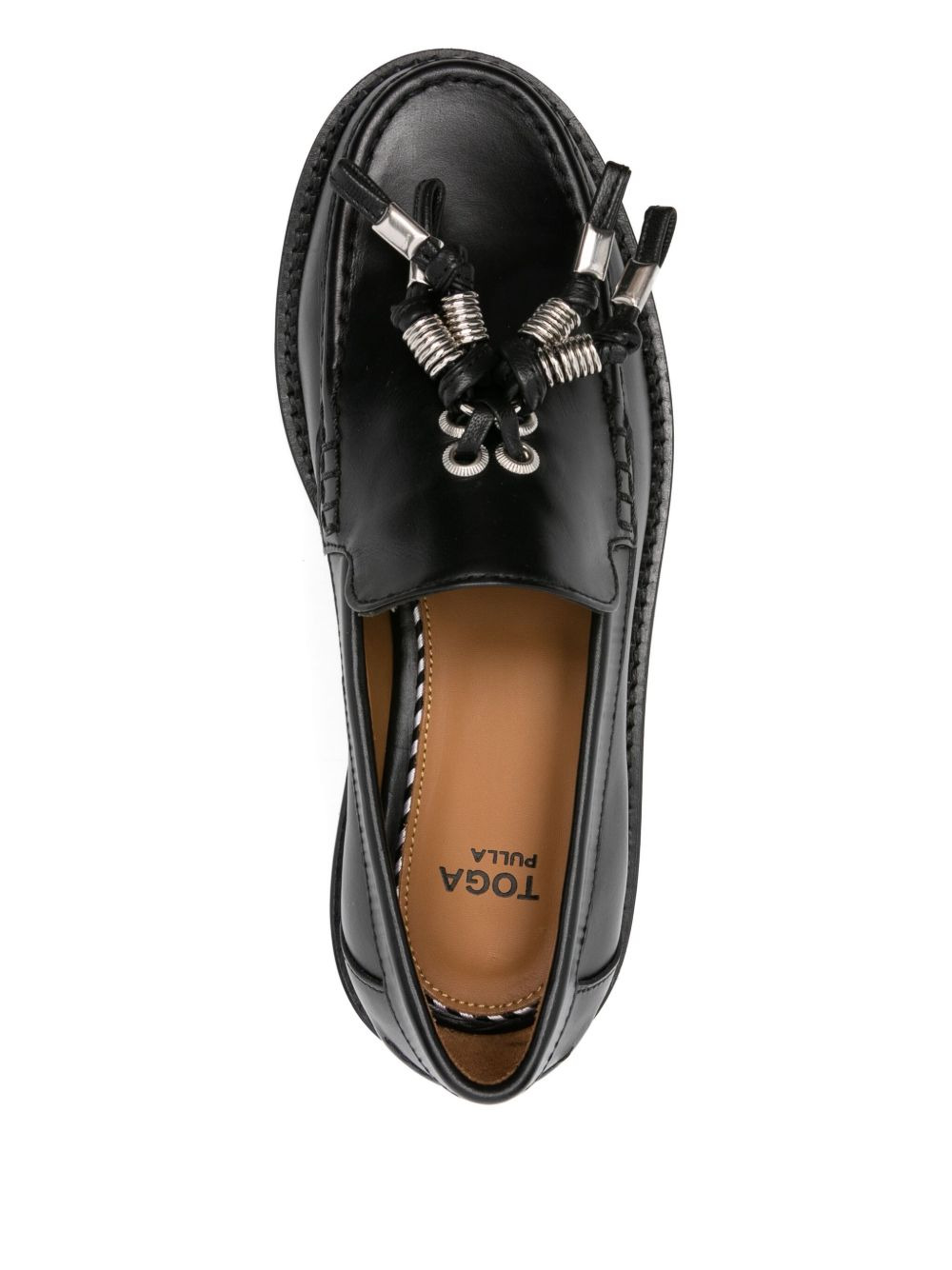 tassel-embellished leather loafers - 4