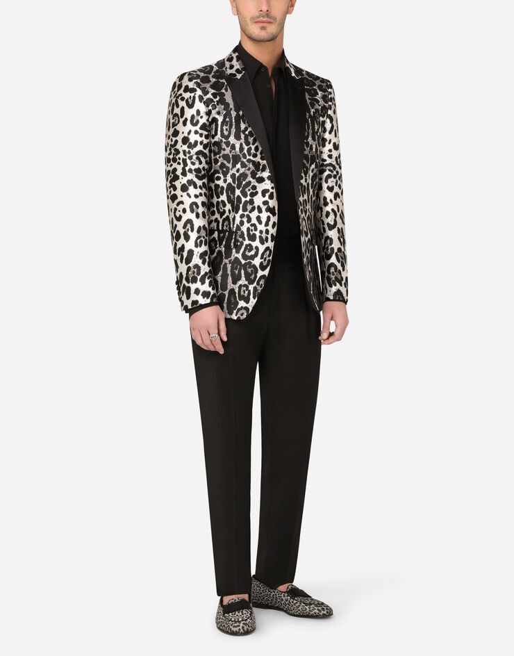 Leopard-print jacquard Martini-fit tuxedo jacket - 6