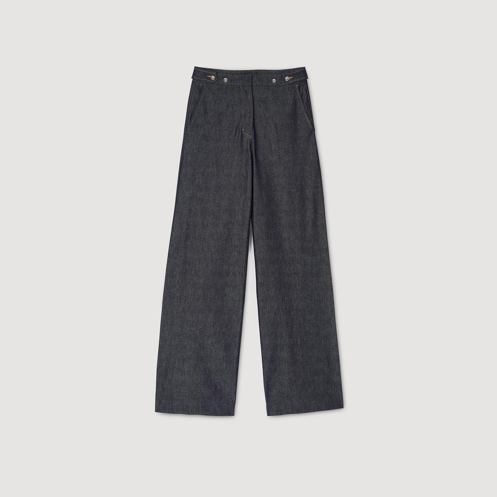 RAW DENIM WIDE-LEG JEANS - 1