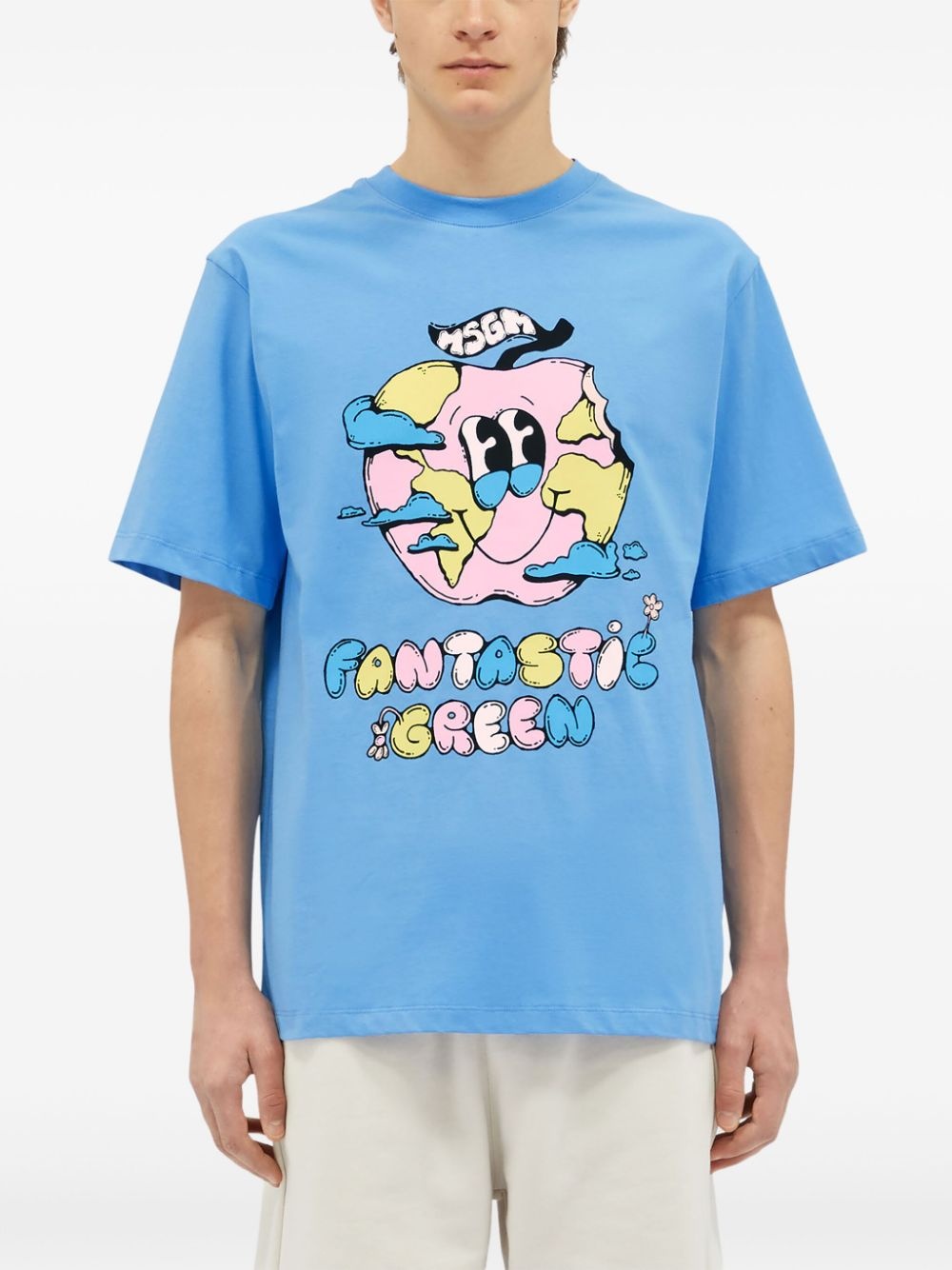 ★MSGM★Burro スタジオ マンツーマンTシャツ MSGM graphic-print T-shirt | farfetch | REVERSIBLE