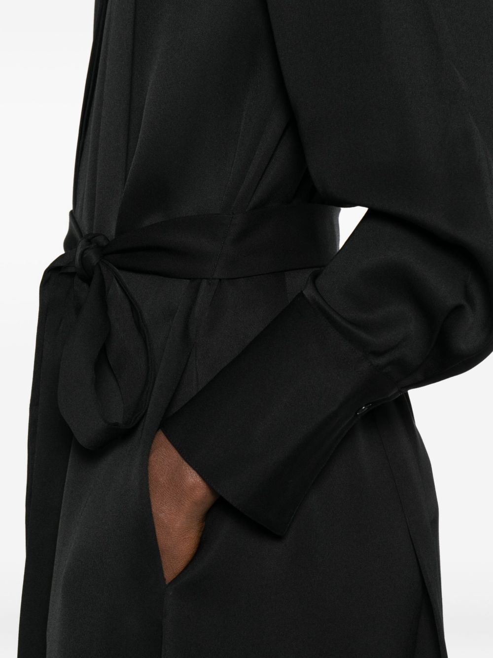 belted shirt midi dress - 5