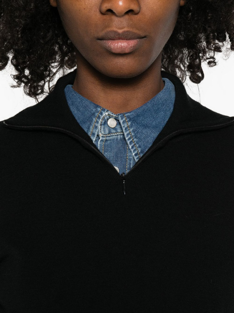 zip-up collar sweater 5