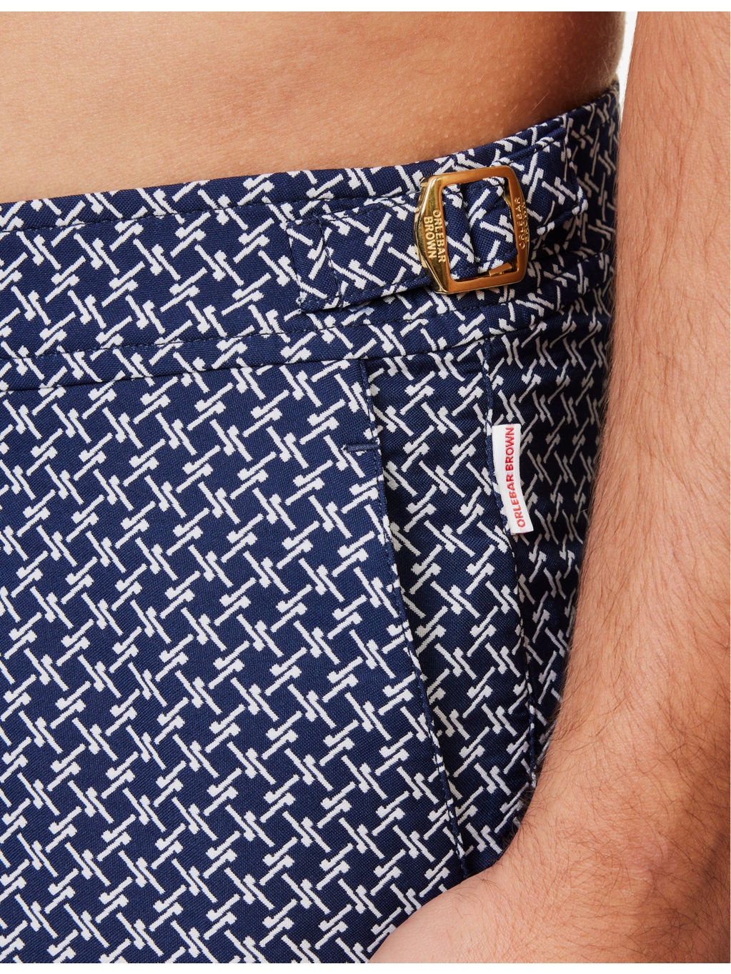 Bulldog waist-adjuster patterned swim shorts - 5