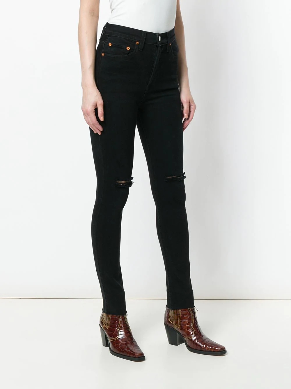 high rise ankle crop jeans - 3