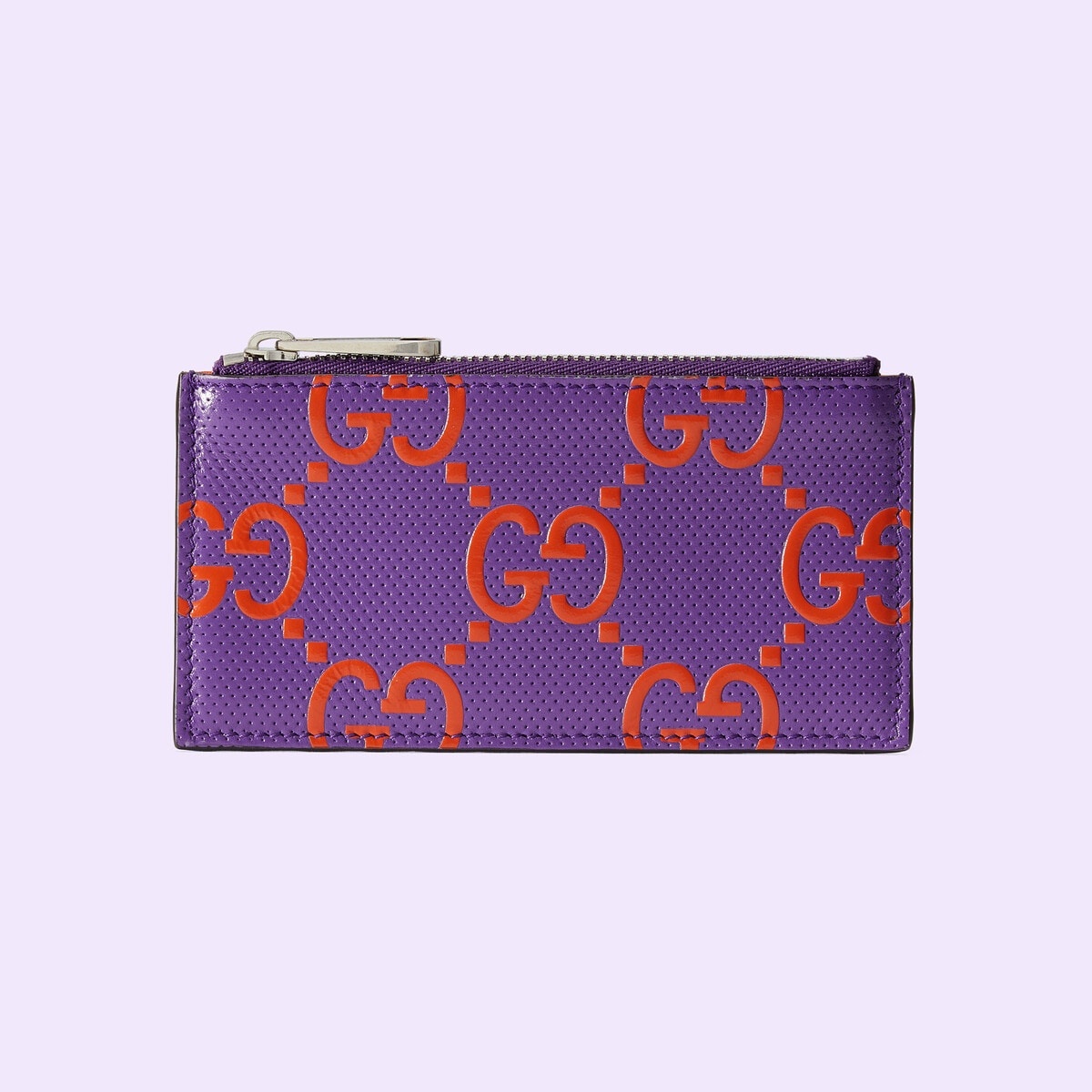 GG embossed zip card case - 1