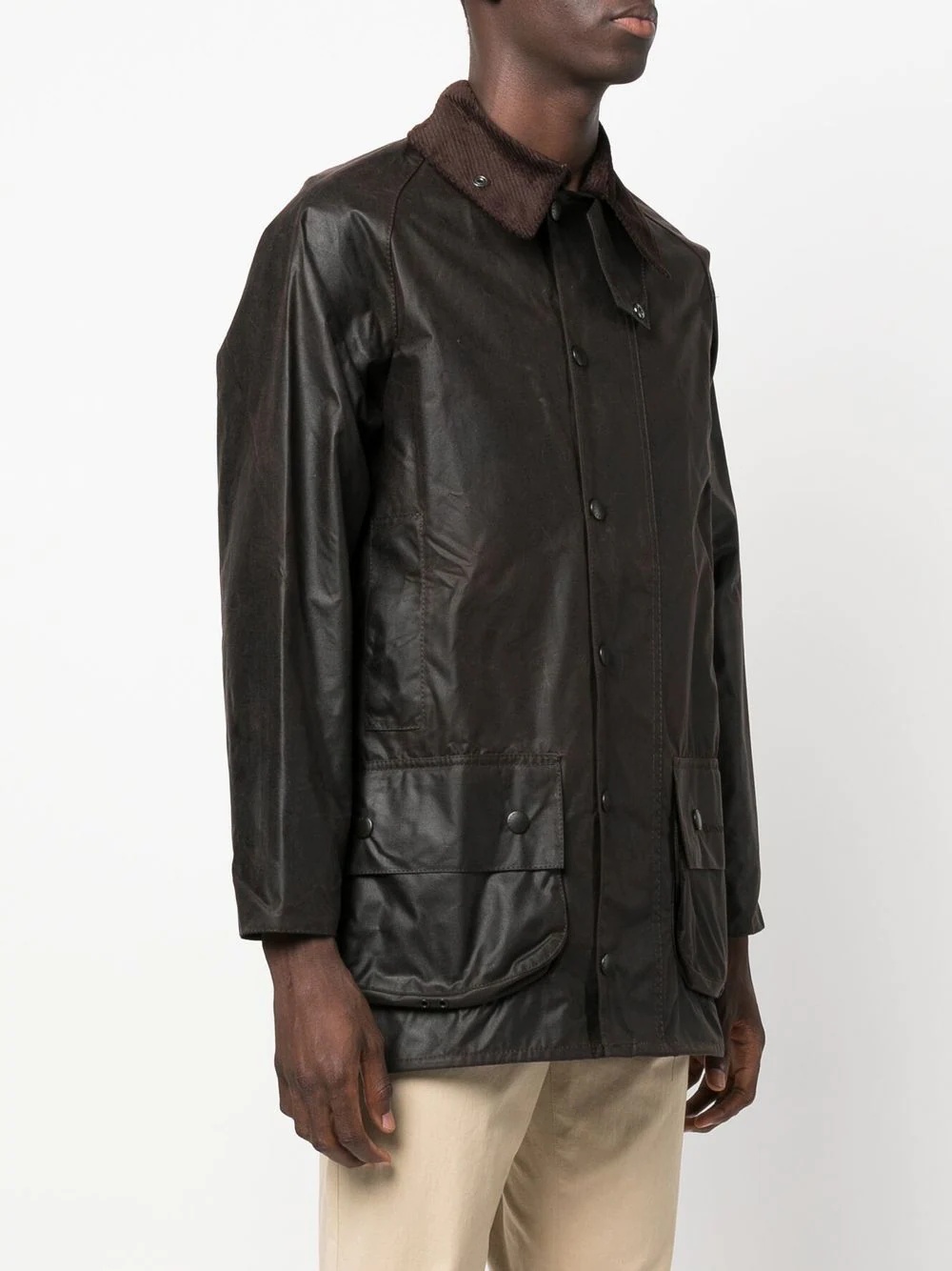 long-sleeve wax-coated jacket - 3
