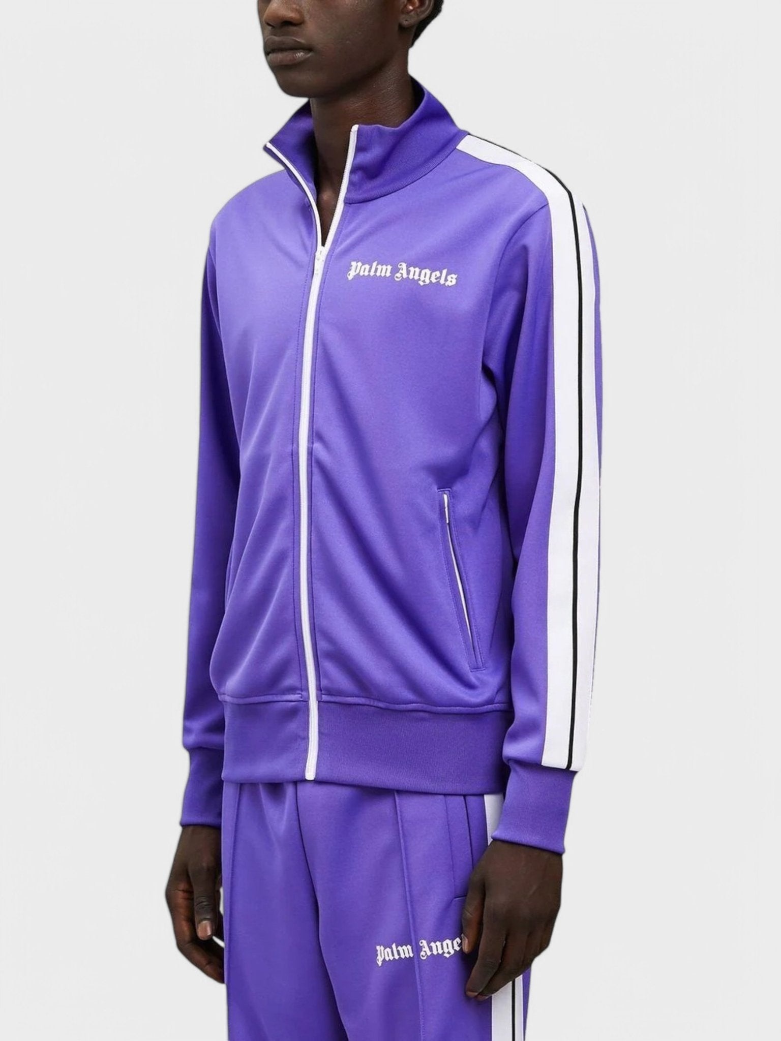 Palm Angels Classic Track Jacket Purple White - 4