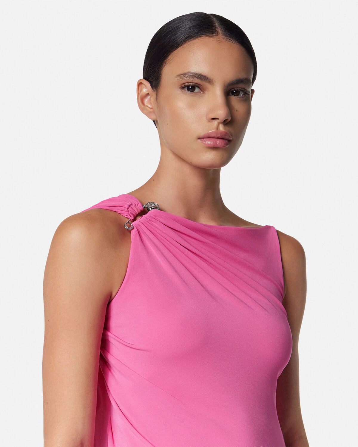Safety Pin Draped Flared Mini Dress - 3