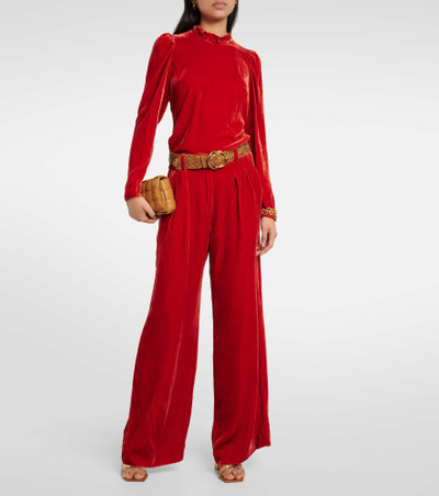 ULLA JOHNSON Veronica velvet wide-leg pants outlook