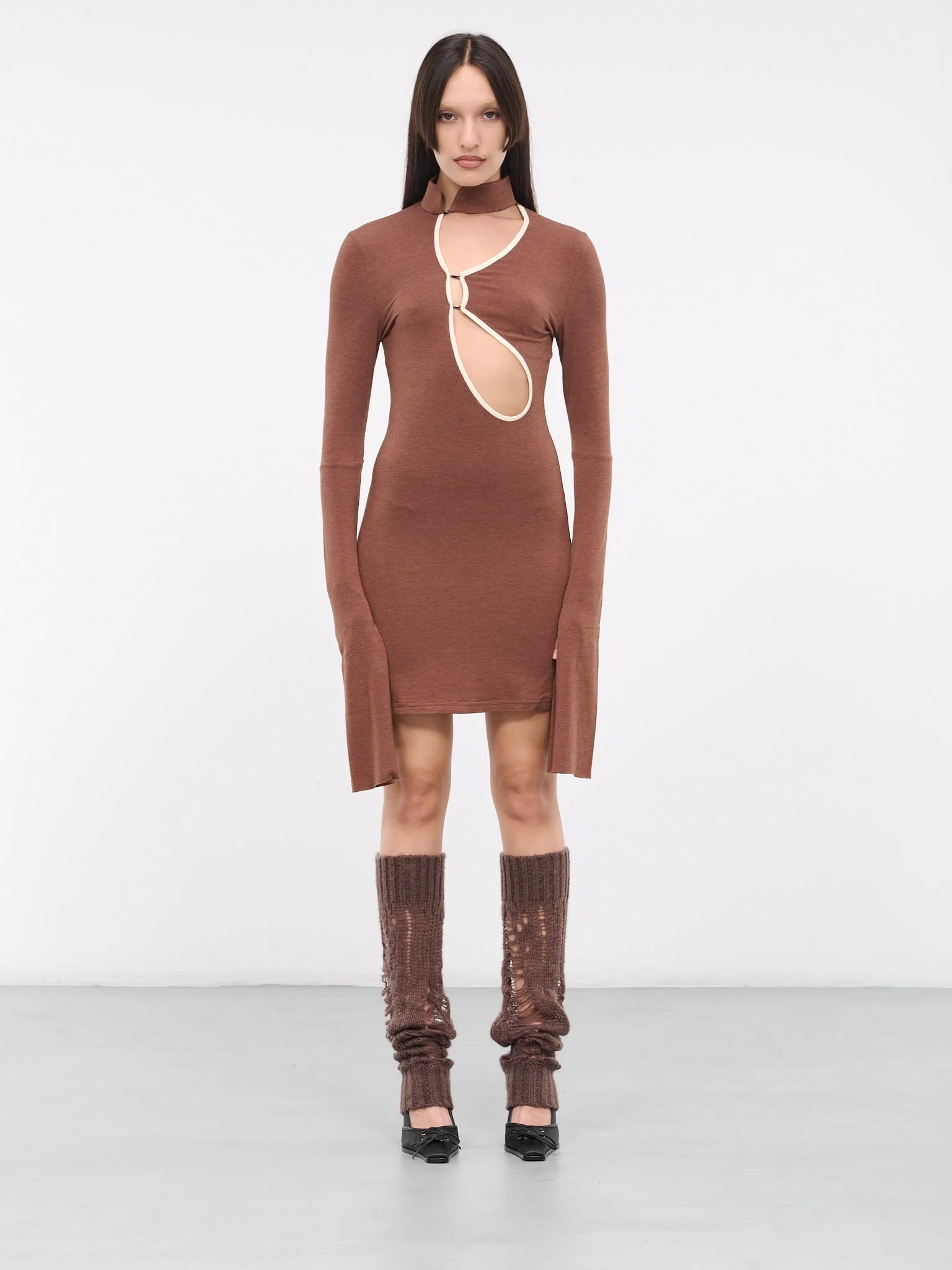 Flared Sleeve Qipao Dress - 1