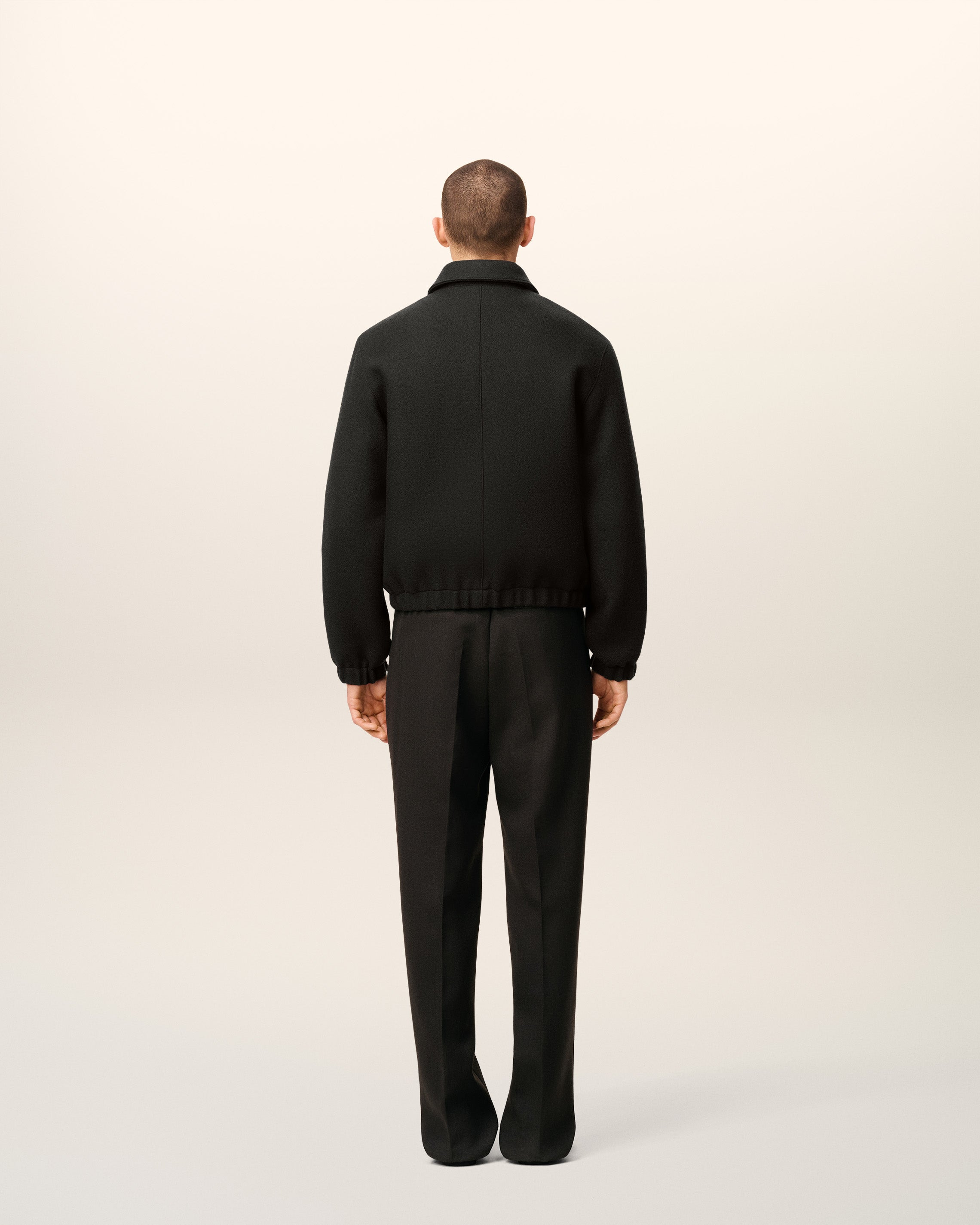 BLACK WOOL AMI DE COEUR ZIPPED JACKET - 5