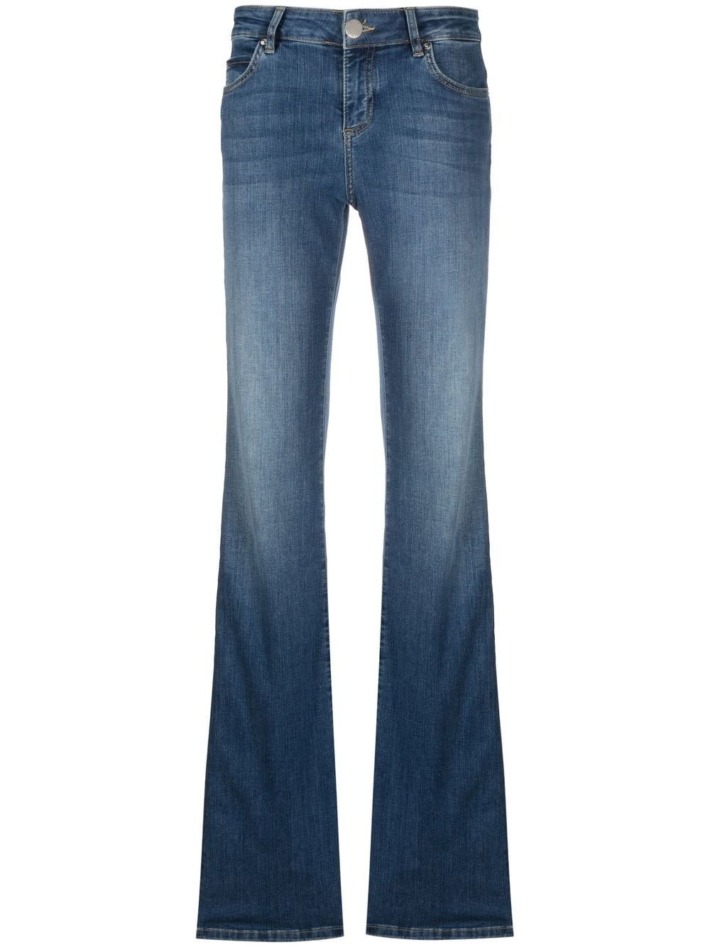 dropped waist flared jeans - 1