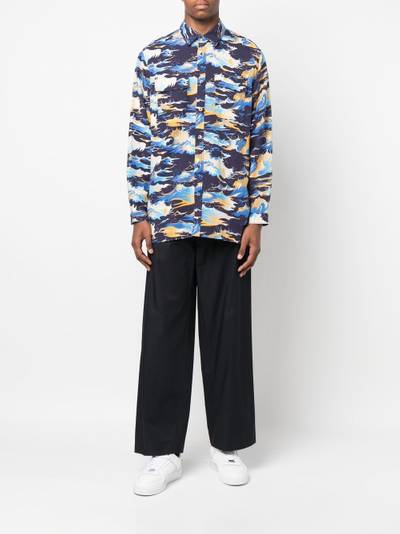 White Mountaineering eave-print long-sleeve shirt outlook