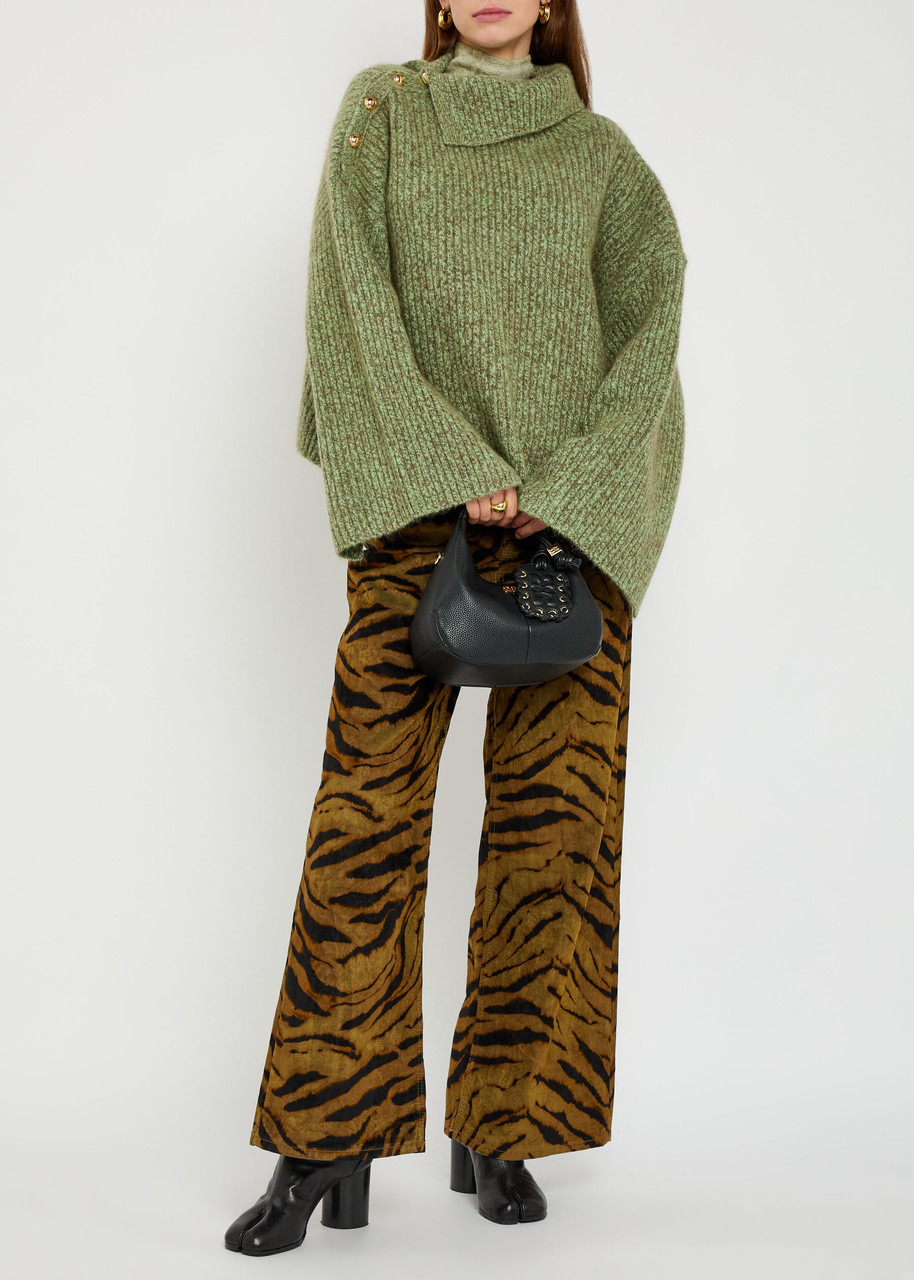Ganni Zebra-print Wide-leg Jeans - 4