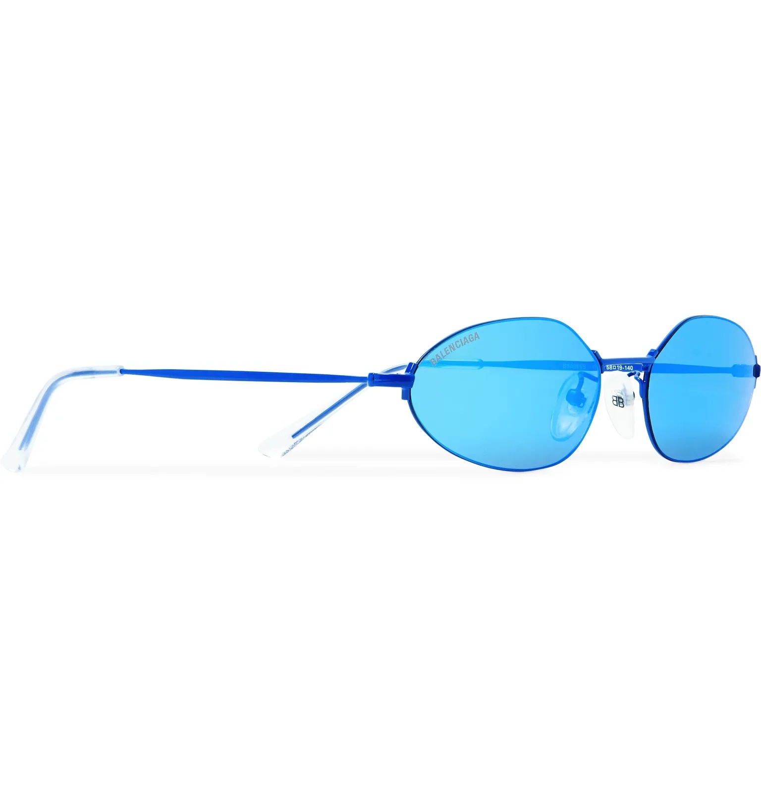 Oval-Frame Metal Mirrored Sunglasses - 3