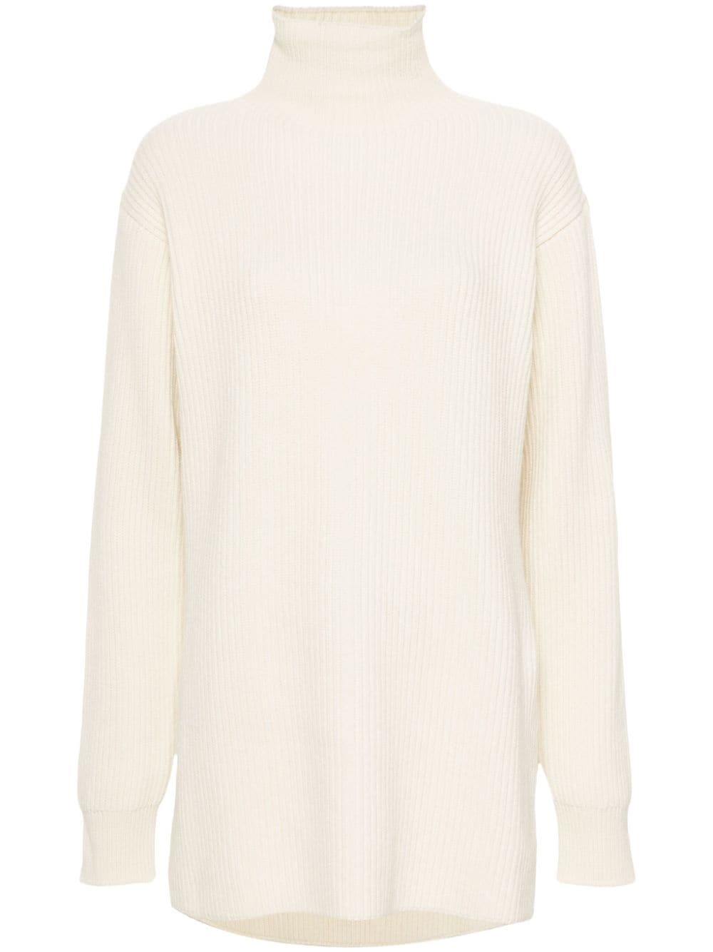 ribbed high-neck jumper - 1