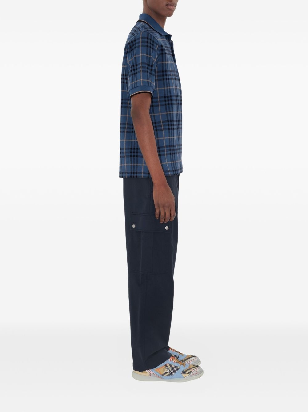 checked cotton polo shirt - 3