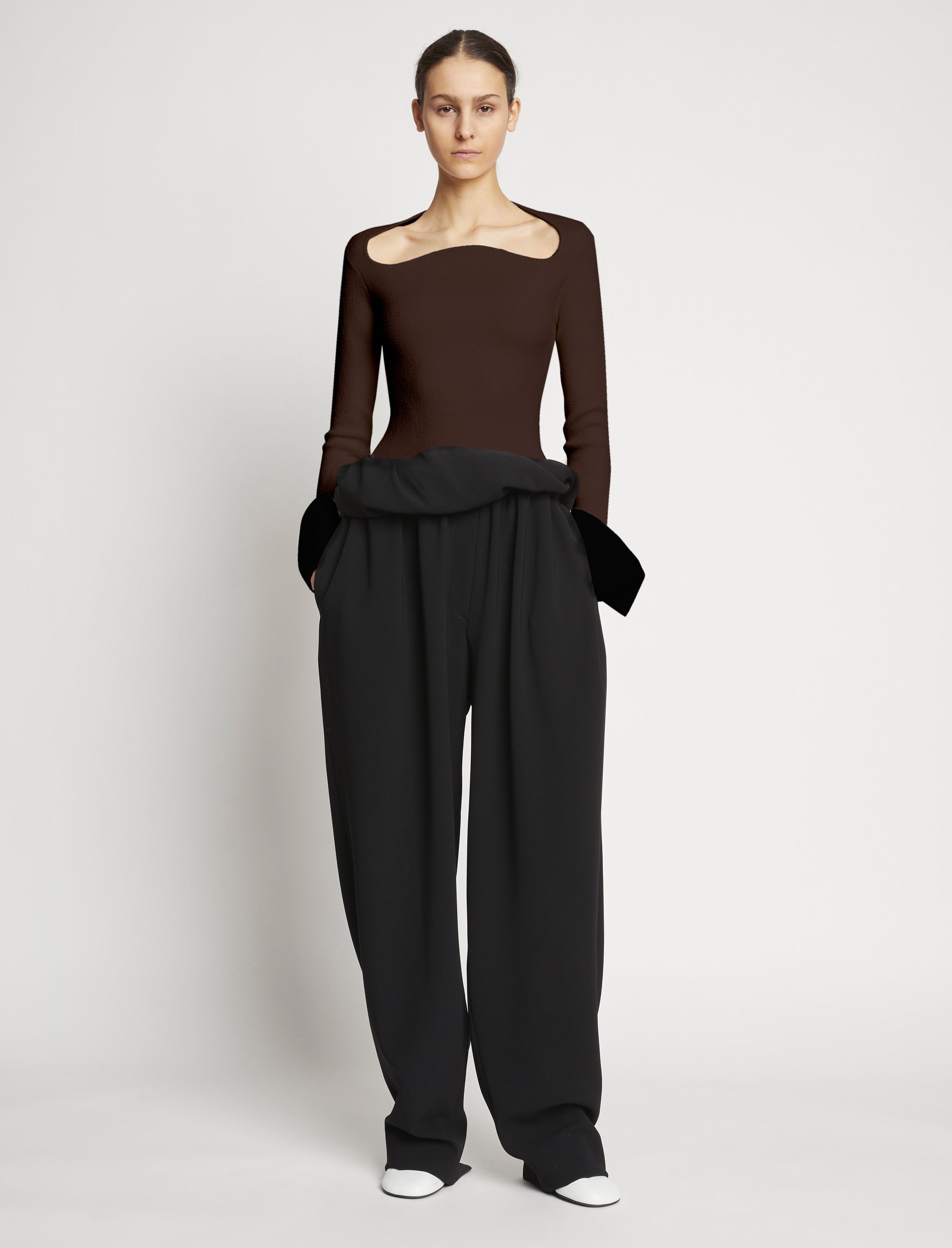 two-tone knitted top - 3