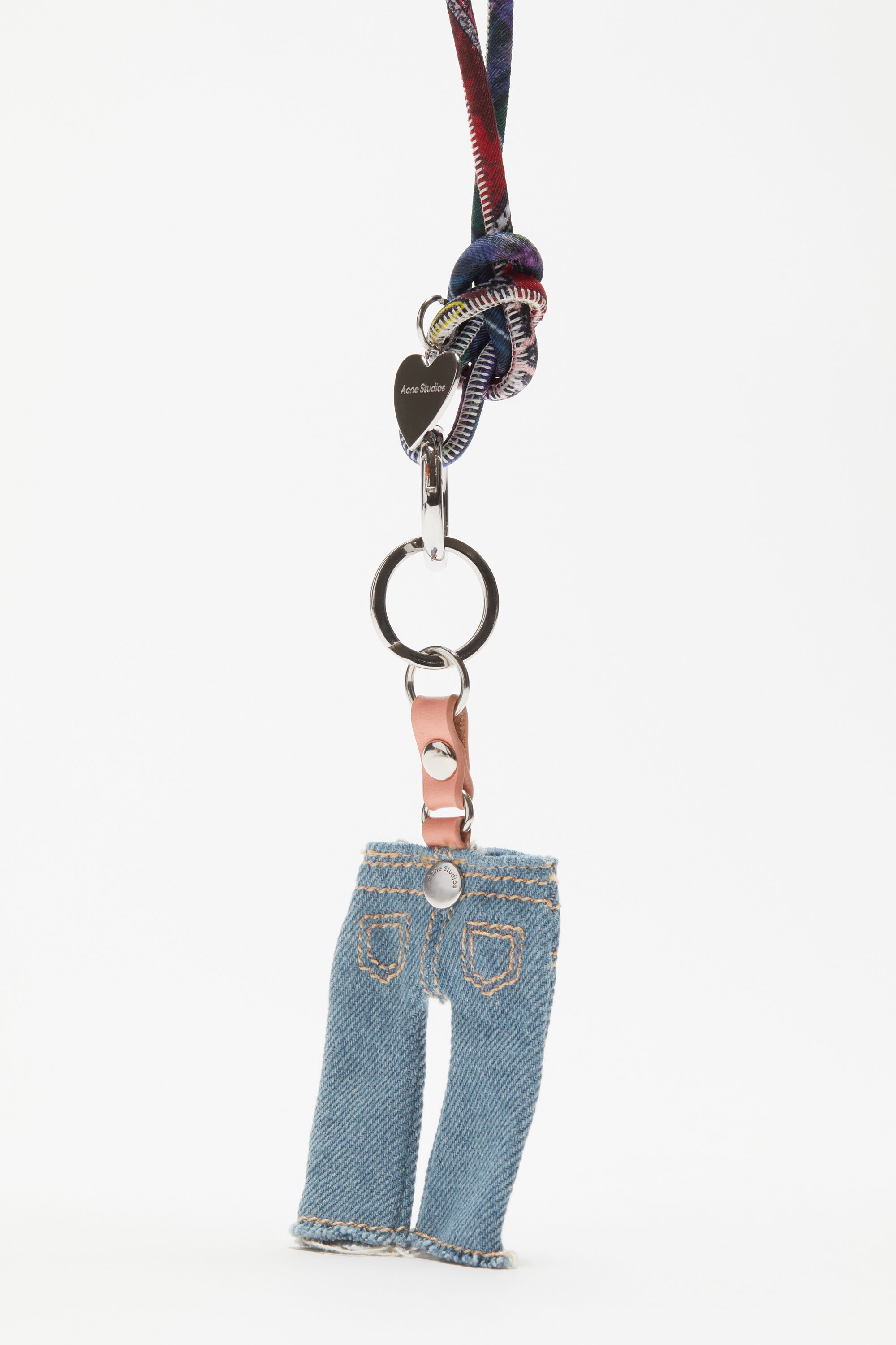 Denim charm keyring - Light blue - 4