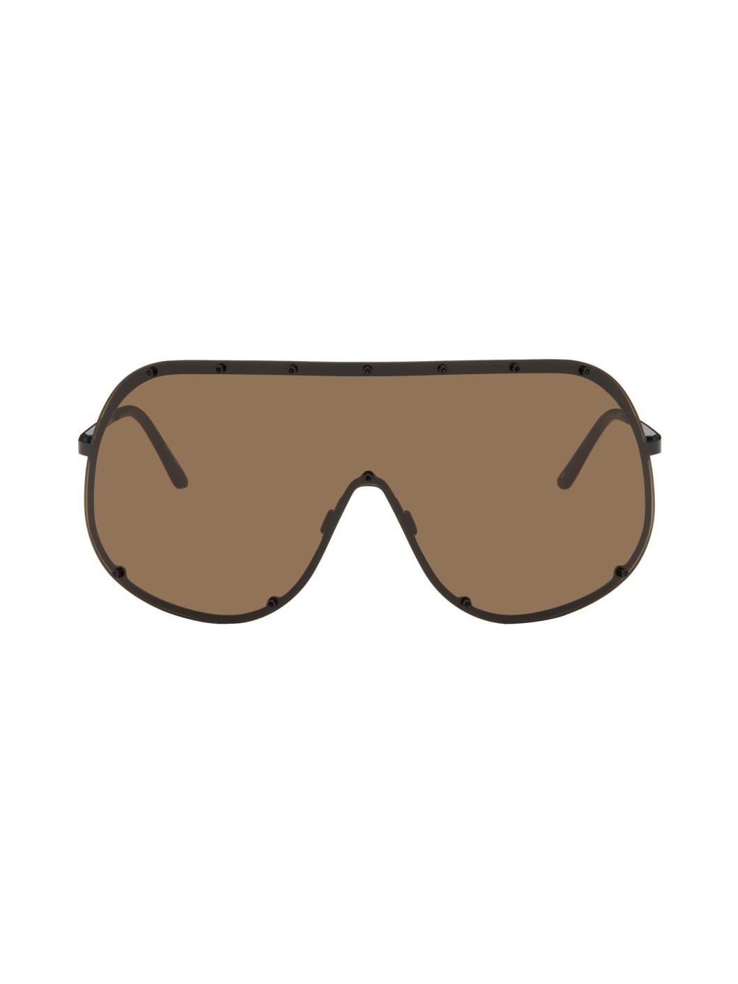 Black & Brown Shield Sunglasses - 1