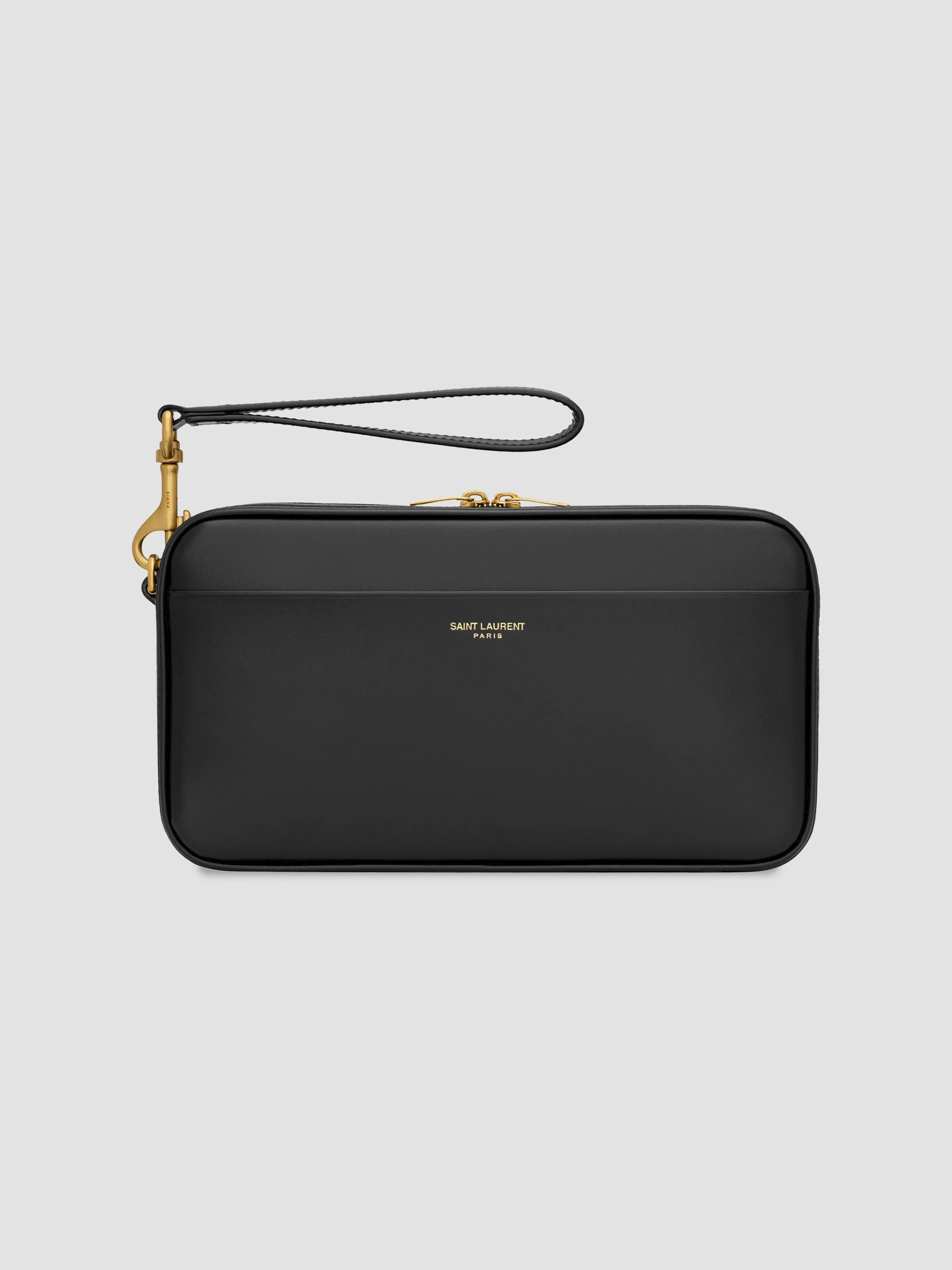 Travel Pouch in Smooth Leather - Black - 1