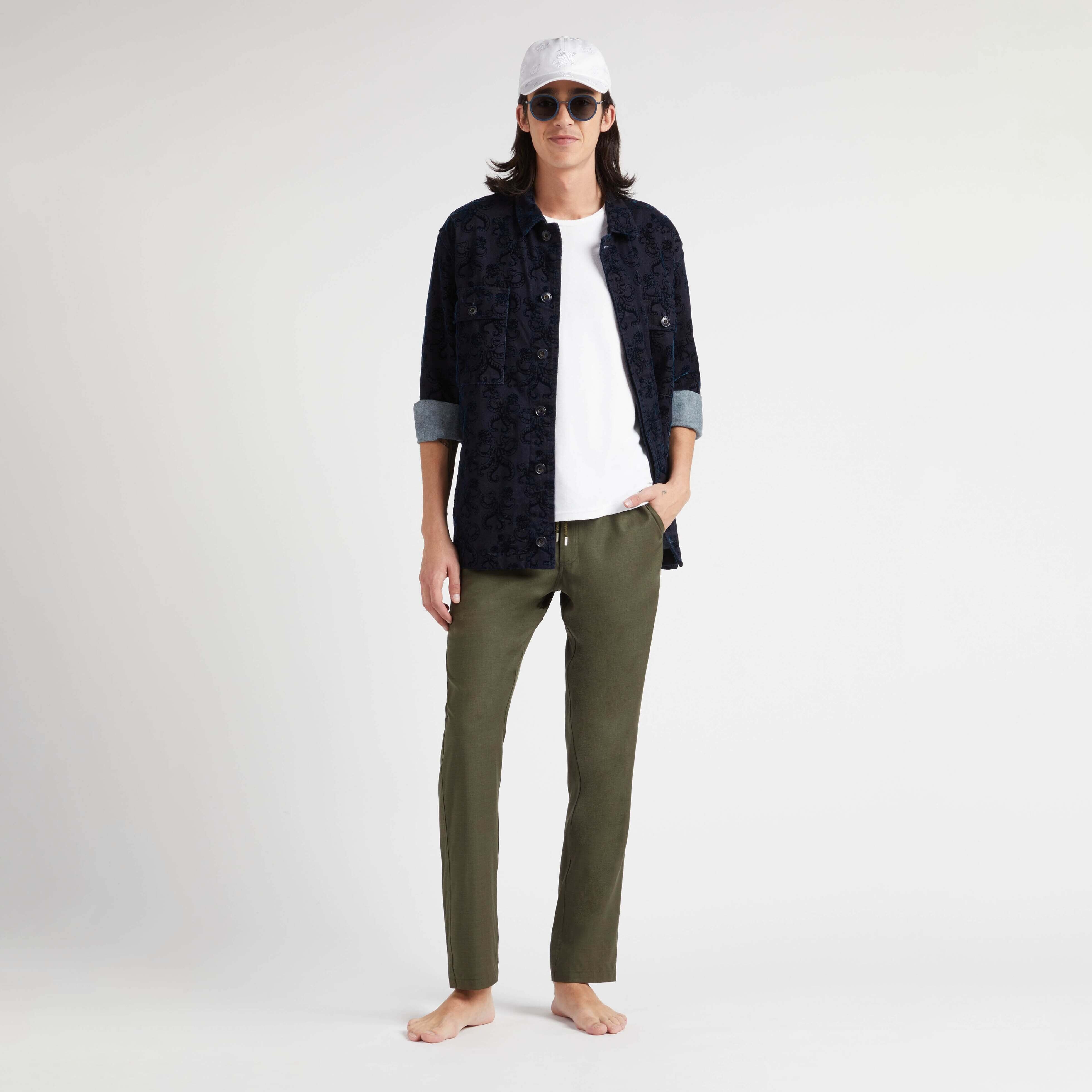 Men Merino Wool Pants Solid - 5