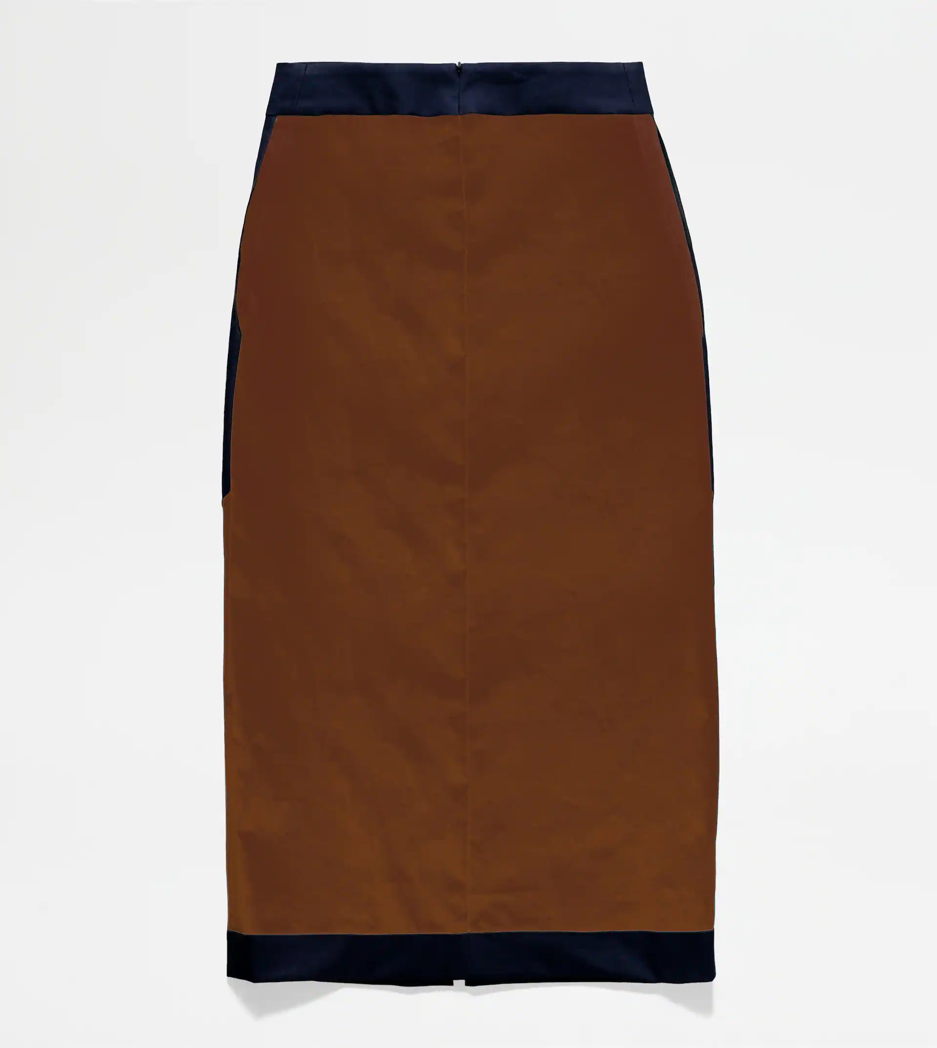 TWO-TONE MIDI-SKIRT - BROWN, BLUE - 3