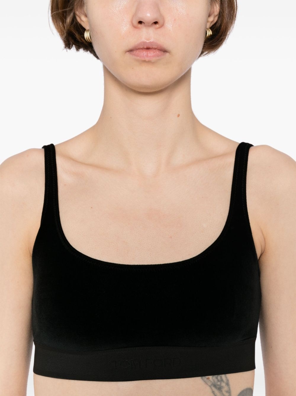 velvet cropped top - 5