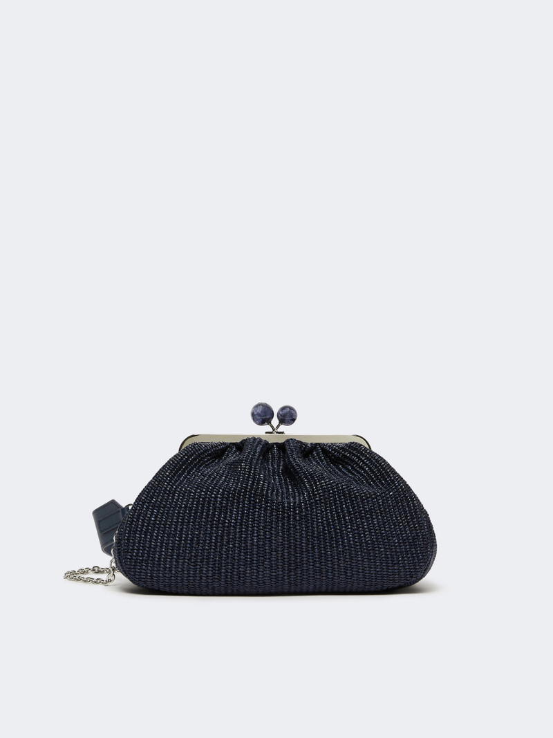 FORTUNA Medium raffia-effect Pasticcino bag - ULTRAMARINE 1