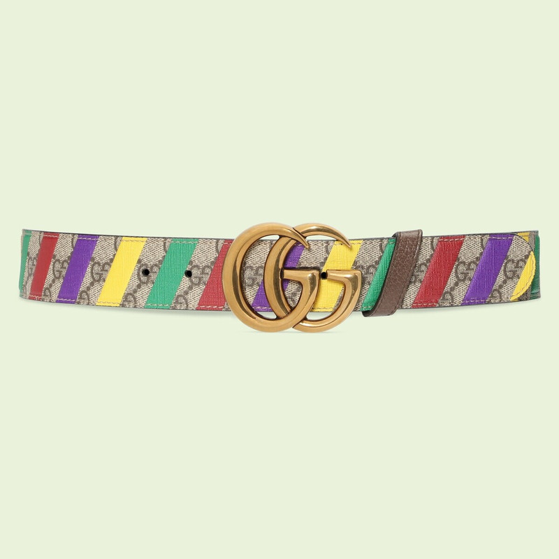 Striped belt with Double G 1