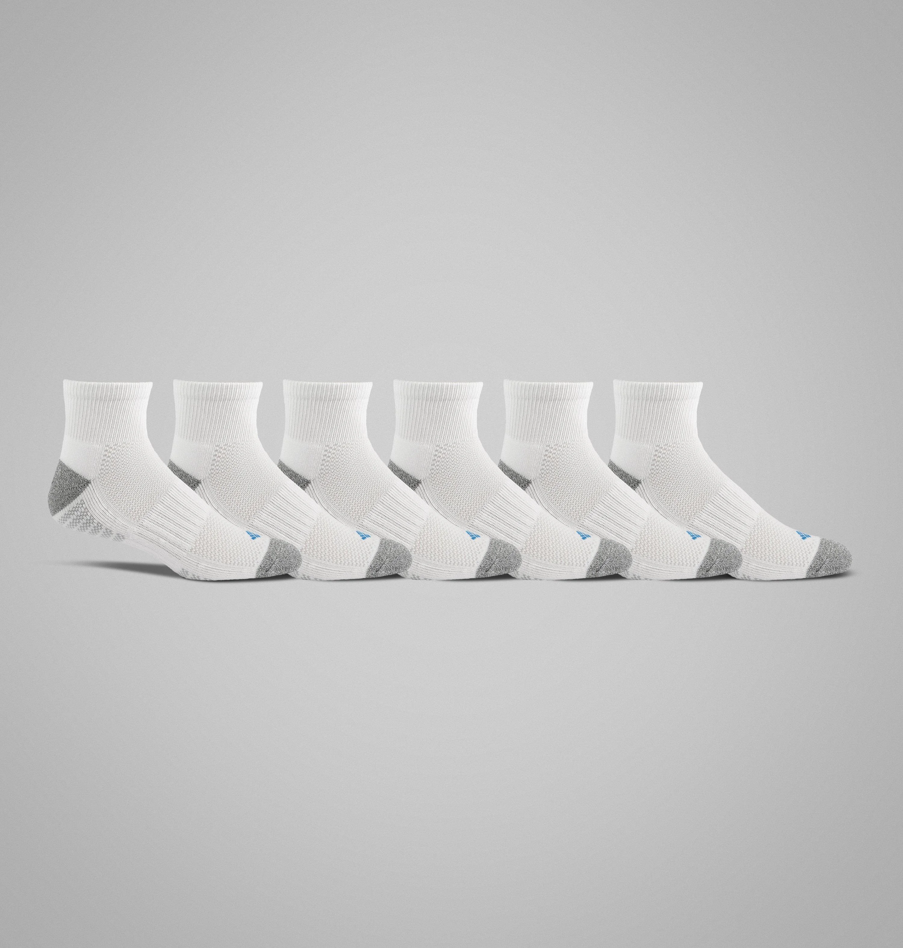 Men's Quarter With Pique Footbed Socks - 6 Pack - 1