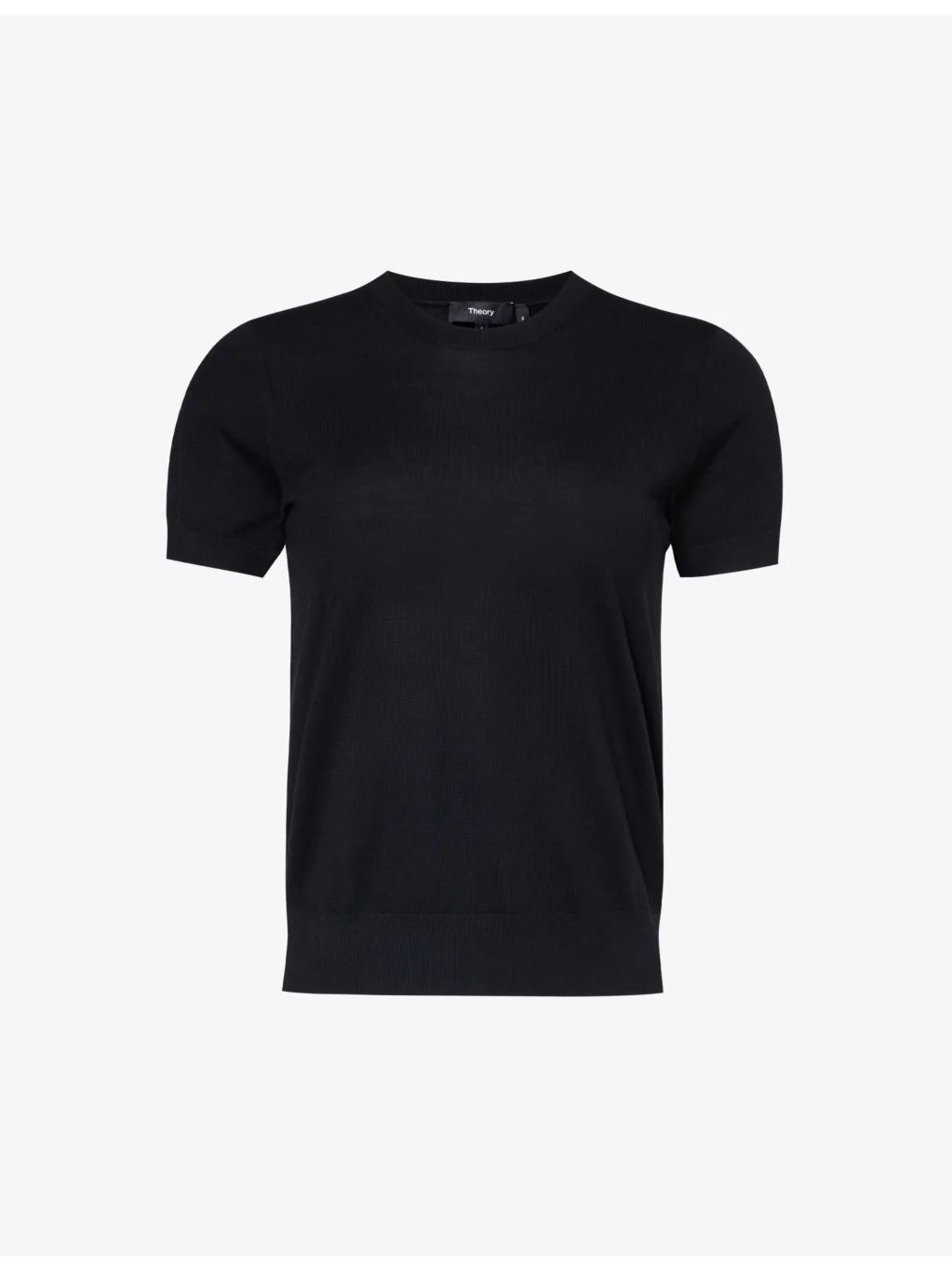 Round-neck wool-blend knitted T-shirt - 1