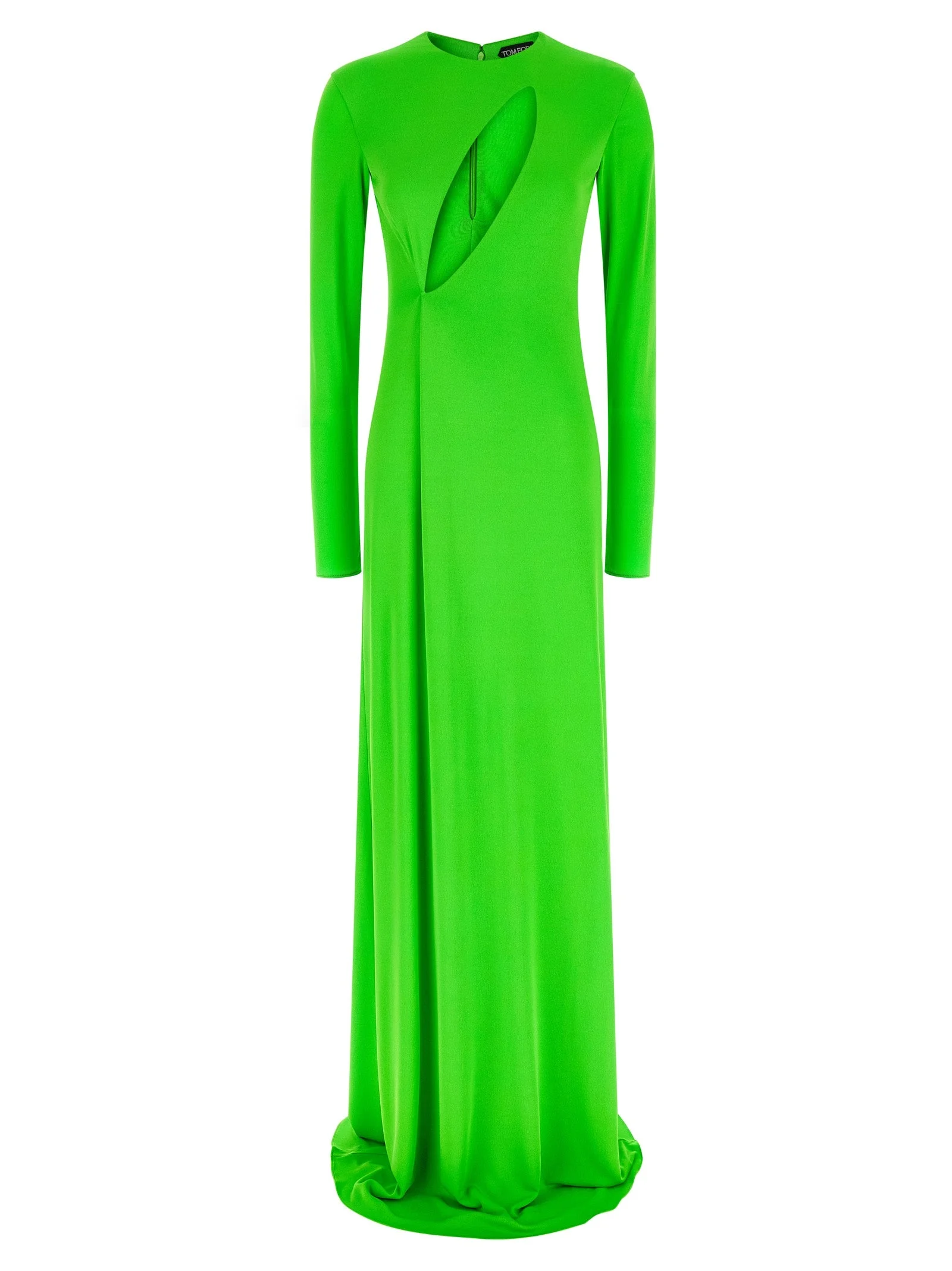 Long Sleeve Slash Front Evening Dresses Green - 1