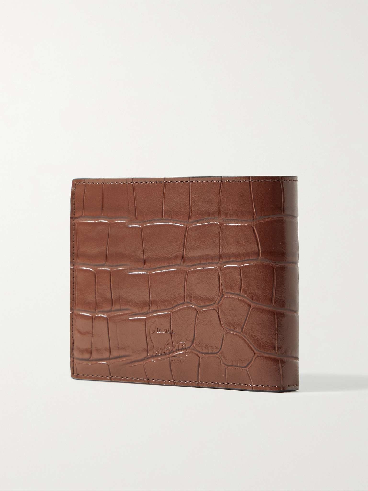 Croc-Effect Leather Billfold Wallet - 3