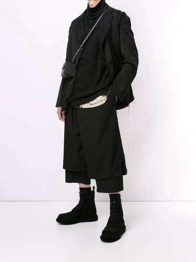 Yohji Yamamoto raw-edge single-breasted blazer outlook