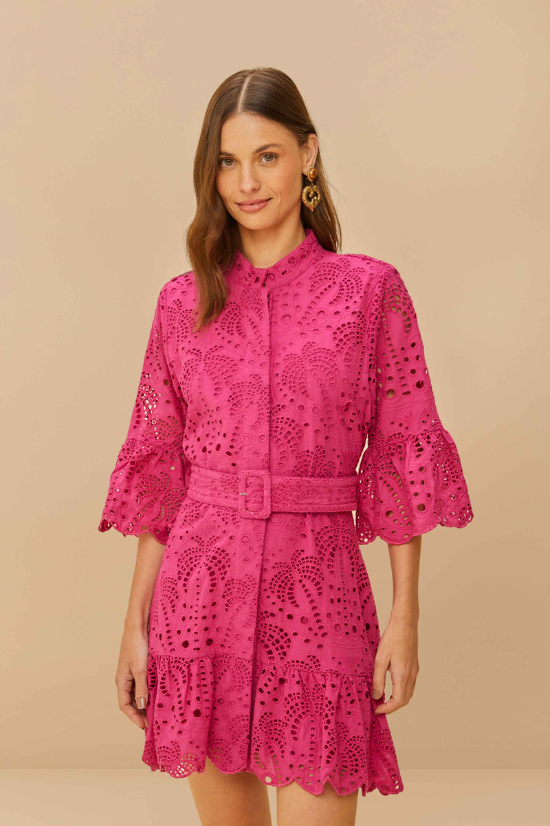 Pink Palm Tree Mini Dress 1