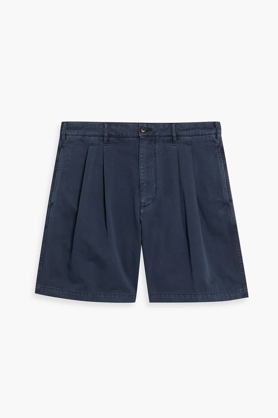 Pleated cotton-twill shorts - 1