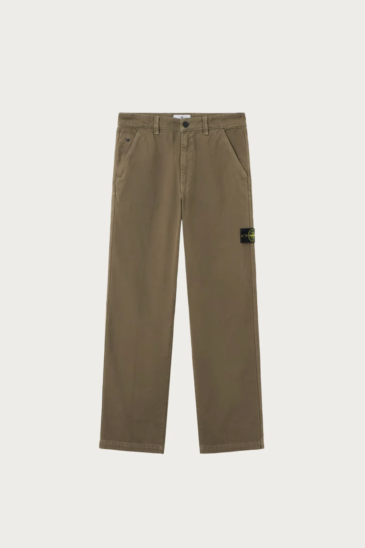 Organic Panama Cotton "Old" Effect Trousers - Military Green - 1