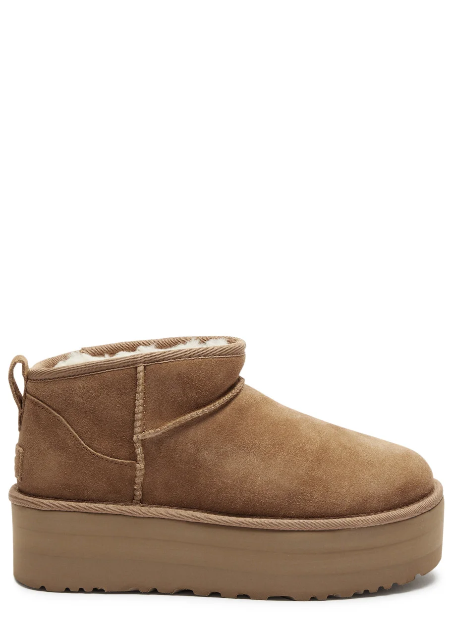 Classic Ultra Mini suede flatform boots - 1
